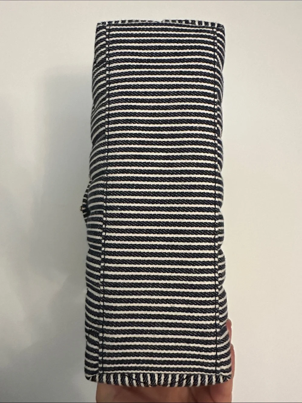 Saint Laurent LouLou Denim Striped Quilted Shoulder Bag with Gold Hardware